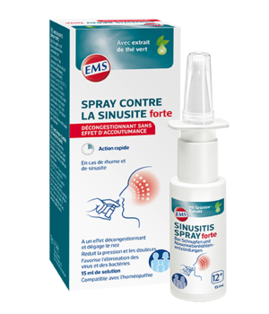 Illustration du spray Emser Sinusitis Spray forte et de son emballage