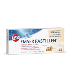 Pastilles Emser au gingembre dans leur emballage